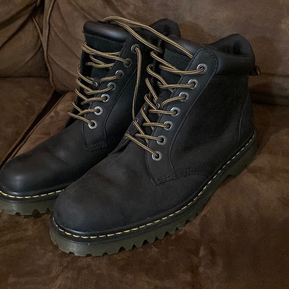 Black Doc Martens boots, size 12 USA. Barely worn and beautiful.